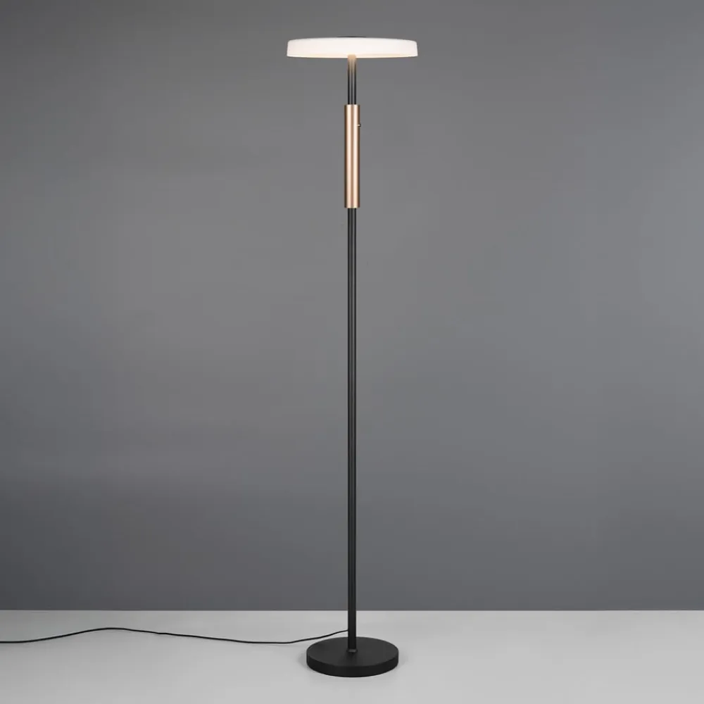 Trio Lighting Gang|Gulvlamper>LED-gulvlampe Celeste hvid/brun 160 cm glas/metal Touchdim