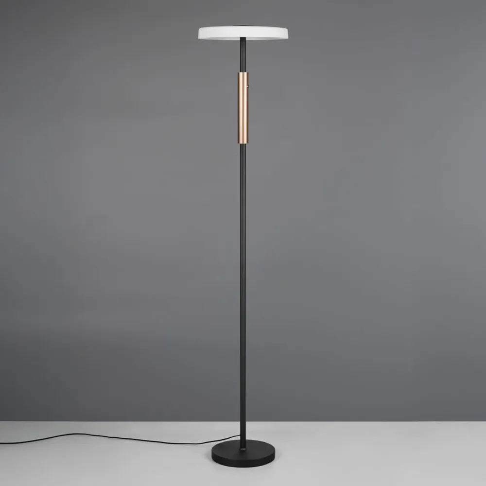 Trio Lighting Gang|Gulvlamper>LED-gulvlampe Celeste hvid/brun 160 cm glas/metal Touchdim