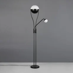 Trio Lighting Gulvlamper>LED-gulvlampe Chris, sort, metal, læselampe, dæmper