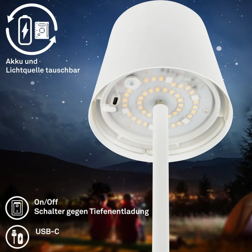 LED-gulvlampe Coloris, hvid, RGB, dæmper, IP44, USB^Briloner