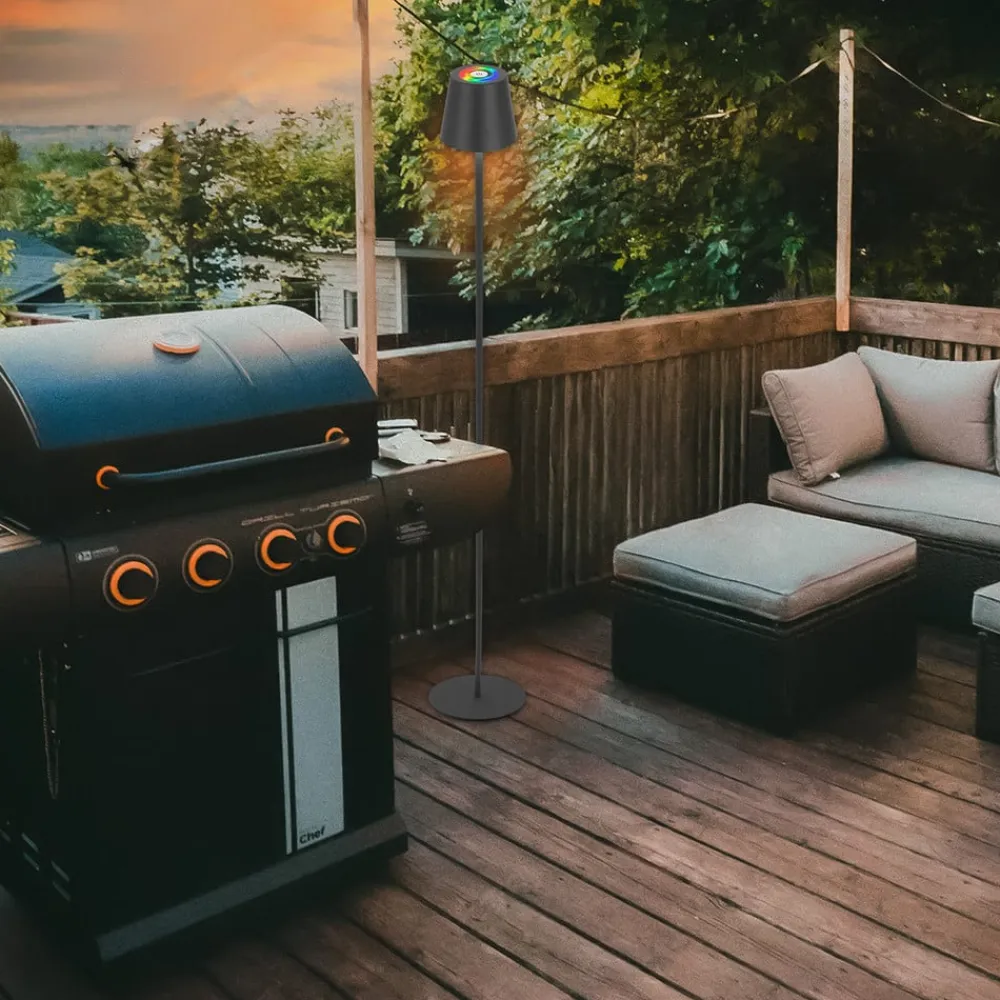 Briloner Gulvlamper|Gulvlamper>LED-gulvlampe Coloris, sort, RGB, dæmper, IP44, USB