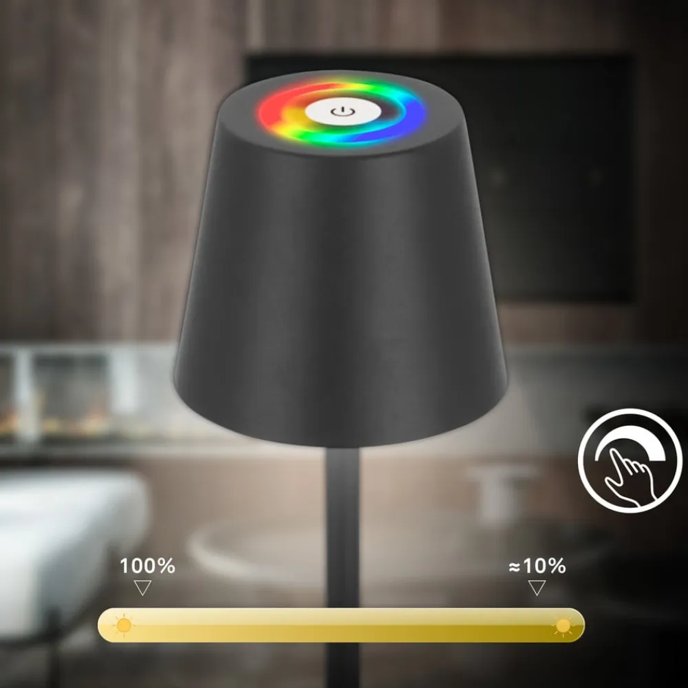 Briloner Gulvlamper|Gulvlamper>LED-gulvlampe Coloris, sort, RGB, dæmper, IP44, USB