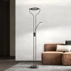 FISCHER & HONSEL Gulvlamper|Gulvlamper>LED-gulvlampe Davos, sort, højde 180 cm, 2 lyskilder, CCT