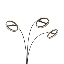 LED-gulvlampe Della, højde 190 cm, sort/mørkegrå, 3 lyskilder.^Globo Best