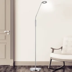 FISCHER & HONSEL LED-gulvlampe Dent, CCT, enkeltlys, nikkel