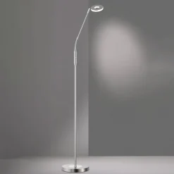 FISCHER & HONSEL LED-gulvlampe Dent, CCT, enkeltlys, nikkel