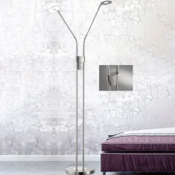 FISCHER & HONSEL Gulvlamper|Gulvlamper>LED-gulvlampe Dent, CCT, to lys, nikkel