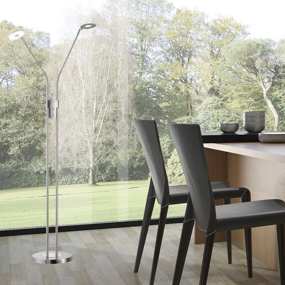 FISCHER & HONSEL Gulvlamper|Gulvlamper>LED-gulvlampe Dent, CCT, to lys, nikkel