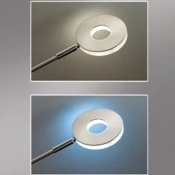 FISCHER & HONSEL LED-gulvlampe Dent, nikkelfarvet, 180 cm, CCT, 2 lyskilder