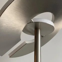 FISCHER & HONSEL LED-gulvlampe Dent, nikkelfarvet, 180 cm, CCT, 2 lyskilder