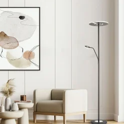 FISCHER & HONSEL Gang|Gulvlamper>LED-gulvlampe Dent, sort, 180 cm, CCT, 2 lyskilder