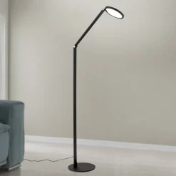 ORION Gulvlamper|Gulvlamper>LED-gulvlampe Fati, højde 136 cm, sort, aluminium, dæmper