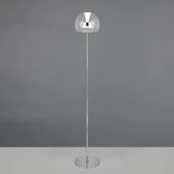 Trio Lighting LED-gulvlampe Flynt, højde 130 cm, kromfarvet, metal, CCT