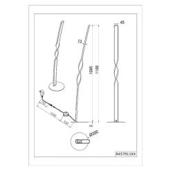 LED-gulvlampe Ginko, hvid mat, metal, højde 110 cm^Reality Leuchten Best