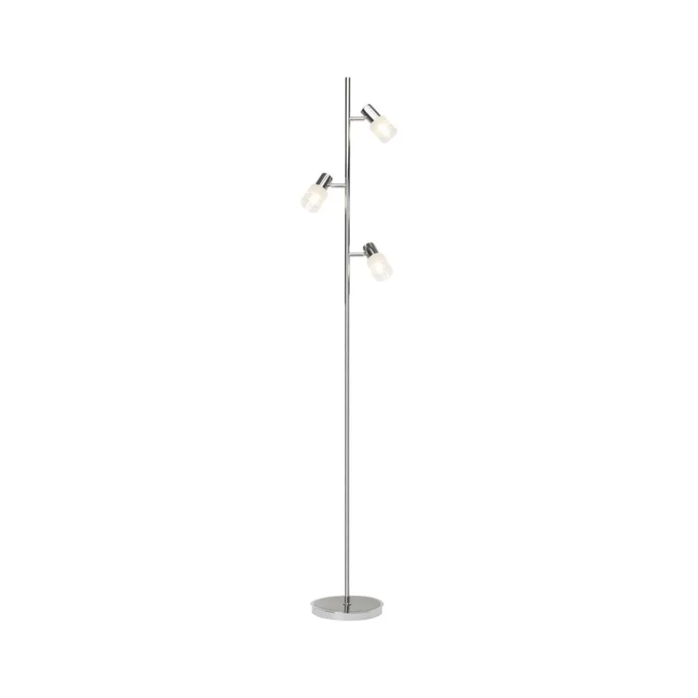 Brilliant Gulvlamper>LED-gulvlampe Lea, højde 157,5 cm, krom, 3-lys, metal