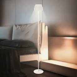 Briloner LED-gulvlampe Loca, antik hvid, højde 123 cm, plast/metal