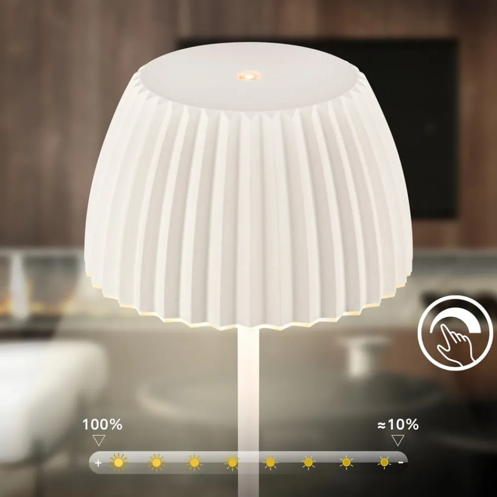 Briloner LED-gulvlampe Loca, antik hvid, højde 123 cm, plast/metal