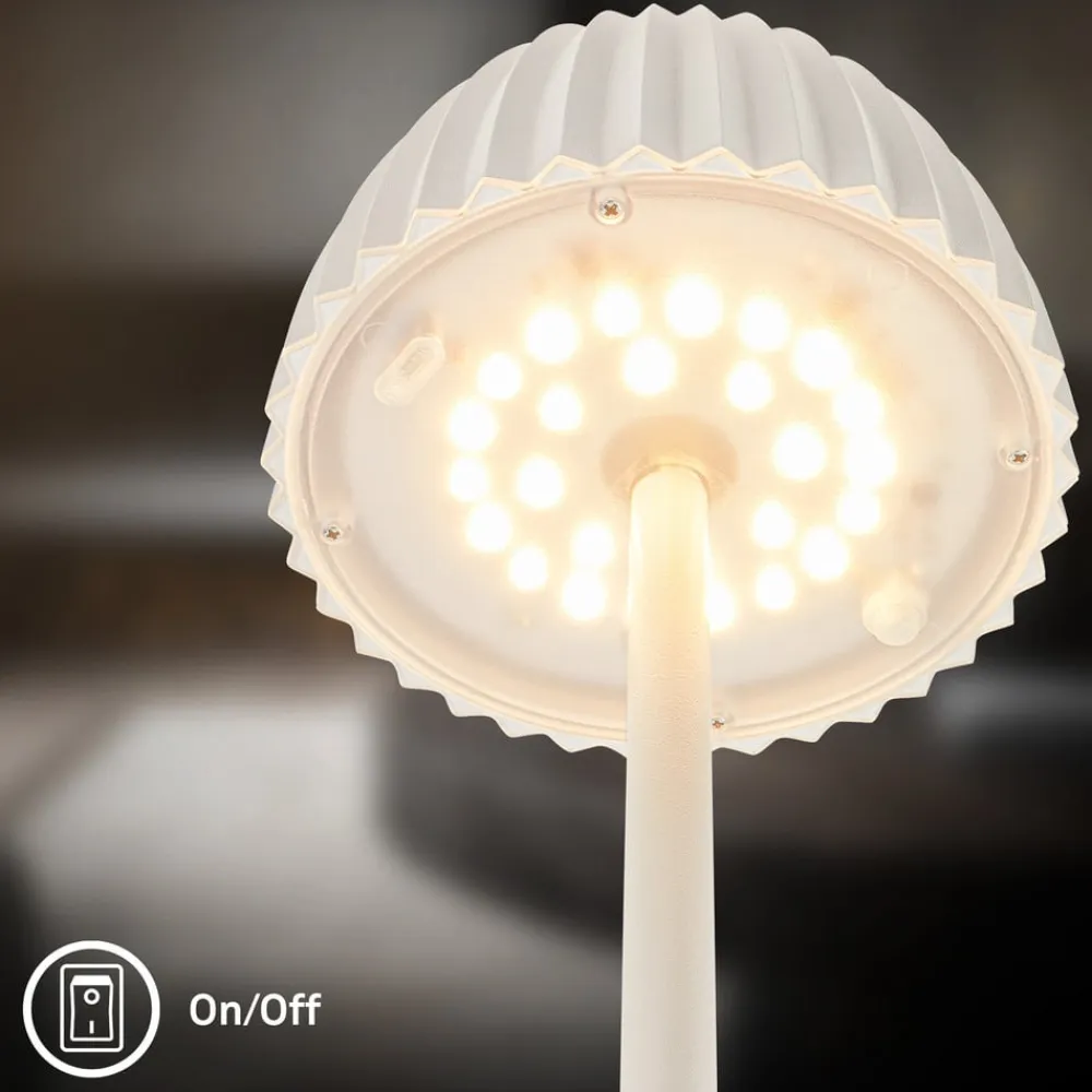 Briloner LED-gulvlampe Loca, antik hvid, højde 123 cm, plast/metal