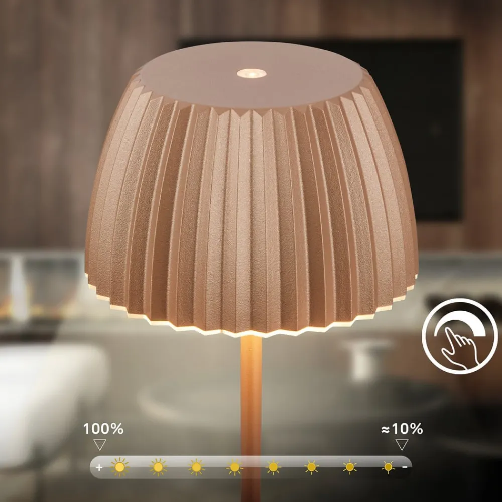 Briloner Gulvlamper>LED-gulvlampe Loca, brun, højde 123 cm, plast/metal