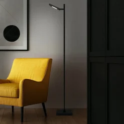 Näve LED-gulvlampe Lupa sort højde 135 cm metal touchdim