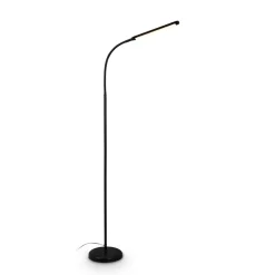 Briloner LED-gulvlampe Mura, sort, højde 170 cm, metal Touchdimmer