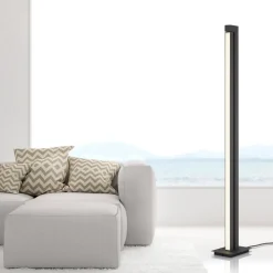 LED-gulvlampe Lines, antracit, fjernbetjening, 140 cm^PURE Clearance