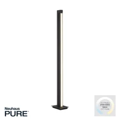 LED-gulvlampe Lines, antracit, fjernbetjening, 140 cm^PURE Clearance