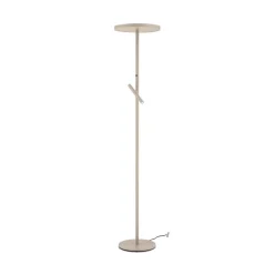 ORION LED-gulvlampe Teide, khaki, metal, læselampe, dæmper