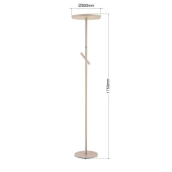 ORION LED-gulvlampe Teide, khaki, metal, læselampe, dæmper