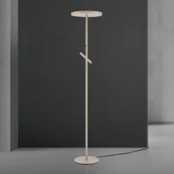 ORION LED-gulvlampe Teide, khaki, metal, læselampe, dæmper