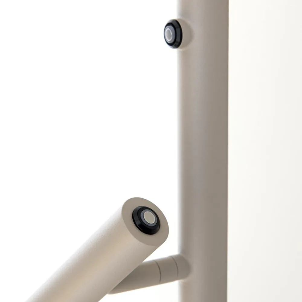 ORION LED-gulvlampe Teide, khaki, metal, læselampe, dæmper