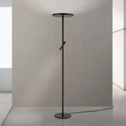 ORION Gulvlamper>LED-gulvlampe Teide, sort, metal, læselampe, dæmper