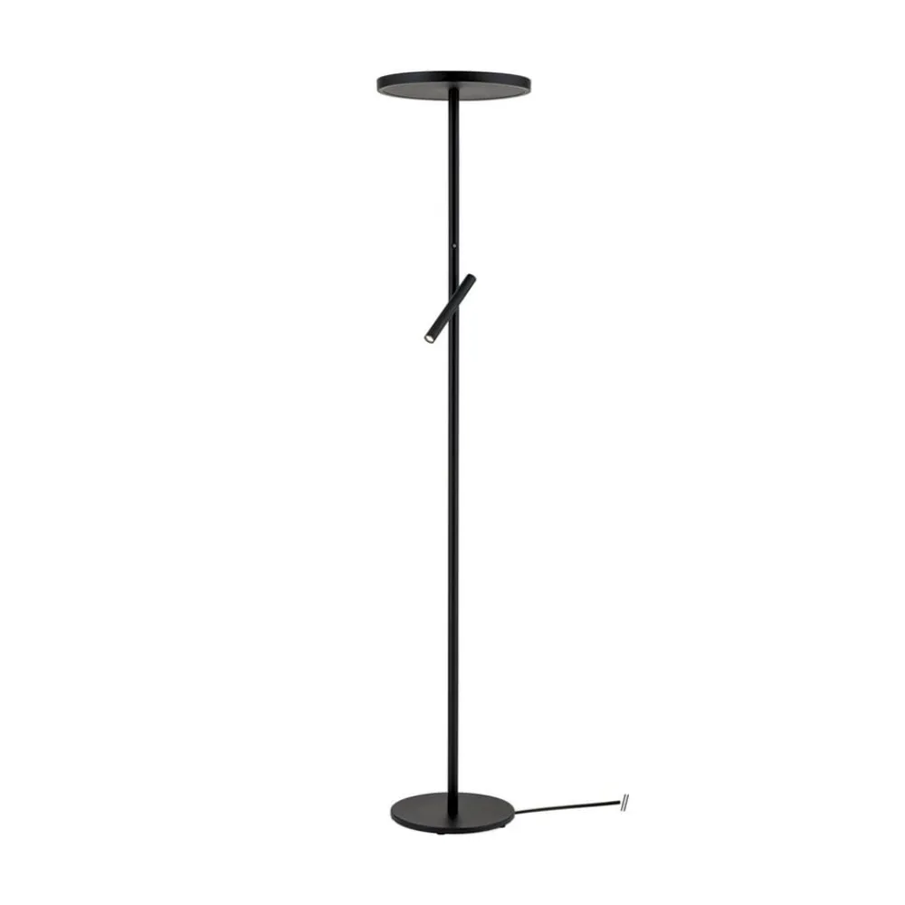 ORION Gulvlamper>LED-gulvlampe Teide, sort, metal, læselampe, dæmper