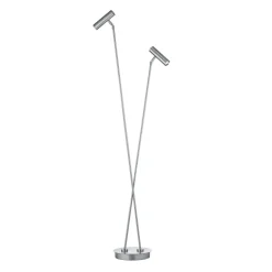 HELL Gulvlamper|Gulvlamper>LED-gulvlampe Tom Pro, mat nikkel, 2 lyskilder, CCT, dæmper