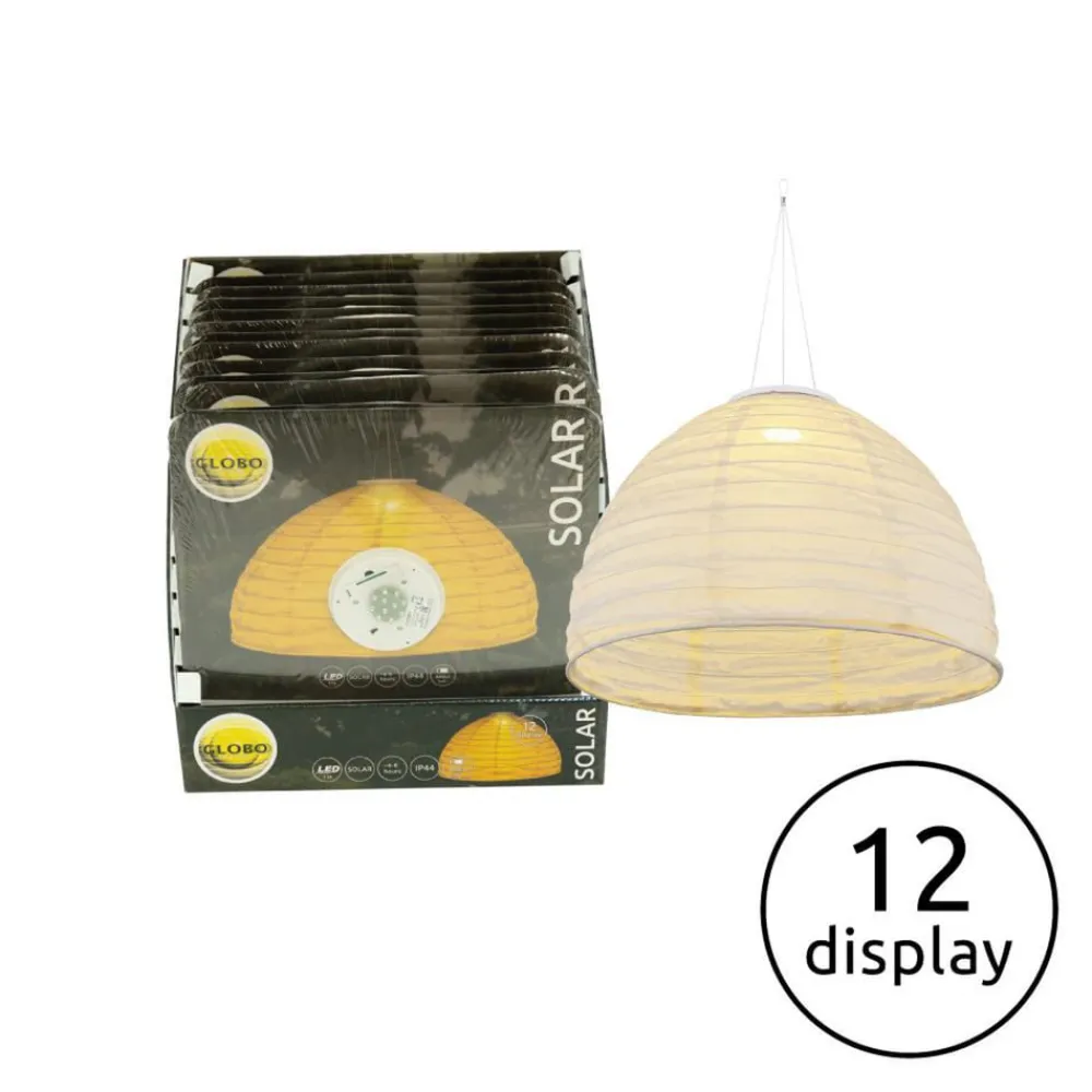 LED-hængelampe 33982, hvid, hør, plast^Globo