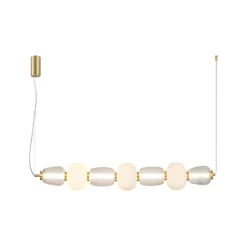 Eko-Light LED-hængelampe Caro, glas transparent/opal, længde 110 cm