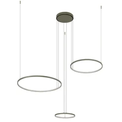 Nowodvorski Lighting LED-hængelampe CIRCOLO, olivgrøn, Ø 30/45/60 cm, 3 lyskilder