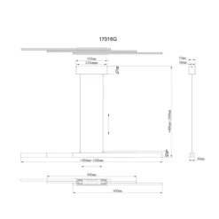LED-hængelampe Ethan, messingfarvet, 150 cm, udtrækkelig^Globo Hot