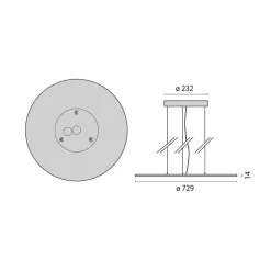 Performance in Lighting LED-hængelampe FL Round 777 PL OP on/off 44W 830