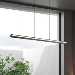 Trio Lighting LED-hængelampe Graham, sort, metal, op/ned, CCT, dæmper