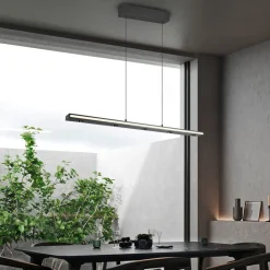 Trio Lighting LED-hængelampe Graham, sort, metal, op/ned, CCT, dæmper