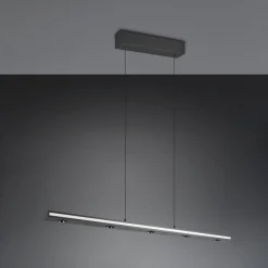 Trio Lighting LED-hængelampe Graham, sort, metal, op/ned, CCT, dæmper