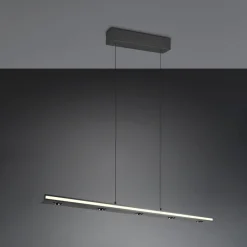 Trio Lighting LED-hængelampe Graham, sort, metal, op/ned, CCT, dæmper