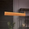 Trio Lighting LED-hængelampe Kalea, længde 110 cm, træfarvet, træ