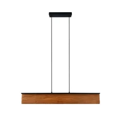 Trio Lighting LED-hængelampe Kalea, længde 110 cm, træfarvet, træ