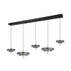 LED-hængelampe Keaton, sort/guldfarvet 140 cm CCT, 5 lyskilder^Trio Lighting