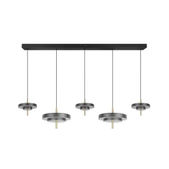 LED-hængelampe Keaton, sort/guldfarvet 140 cm CCT, 5 lyskilder^Trio Lighting