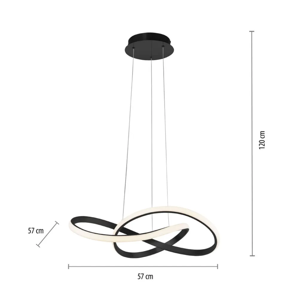 LED-hængelampe Maria, dæmpbar, sort^JUST LIGHT. GmbH Online