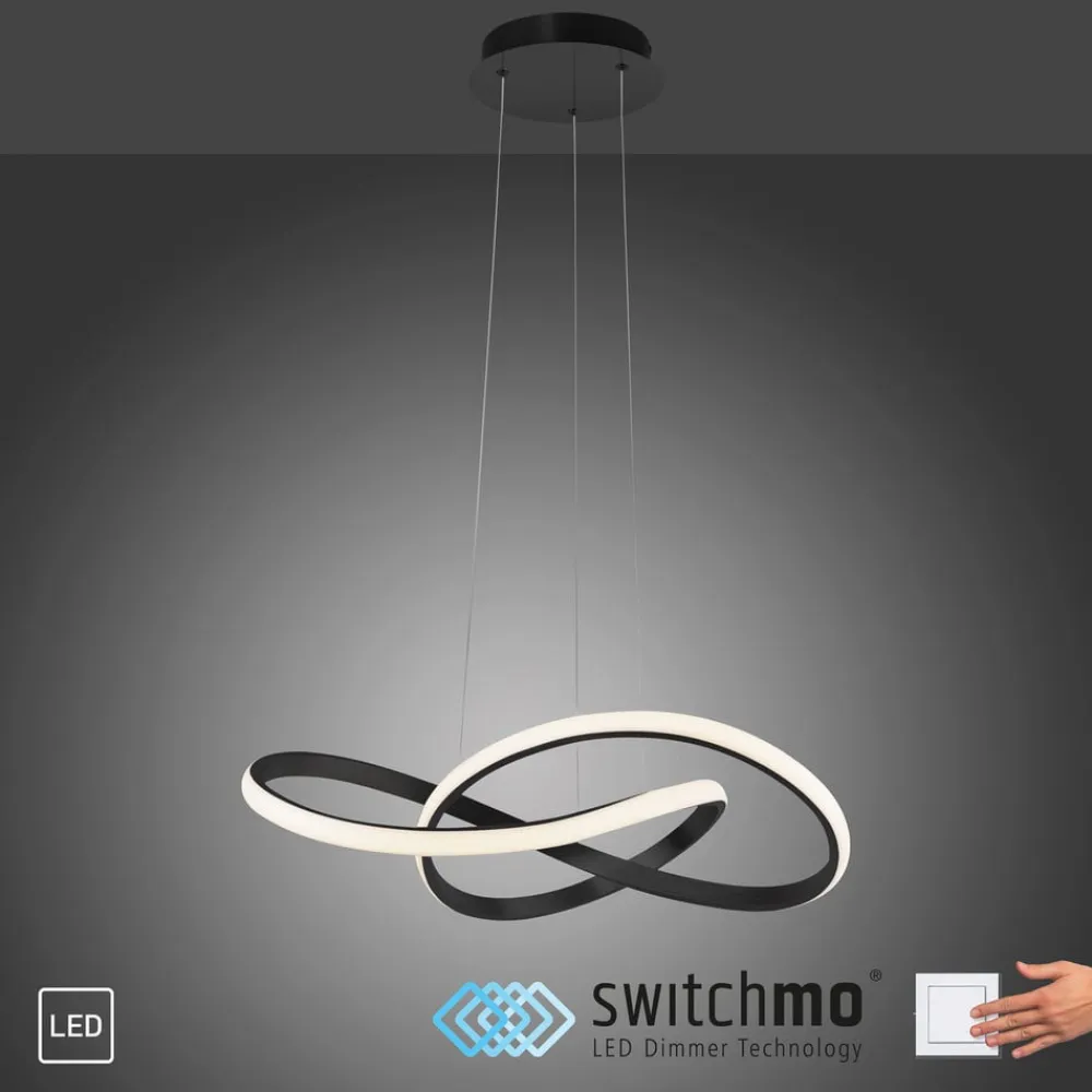 LED-hængelampe Maria, dæmpbar, sort^JUST LIGHT. GmbH Online