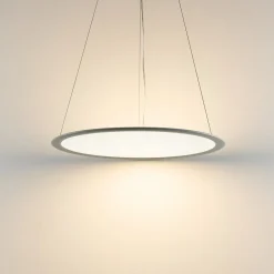 LED-hængelampe PANEL, grå, Ø 63 cm, metal, CCT, dæmpbar, 50 W^Deko-Light Discount